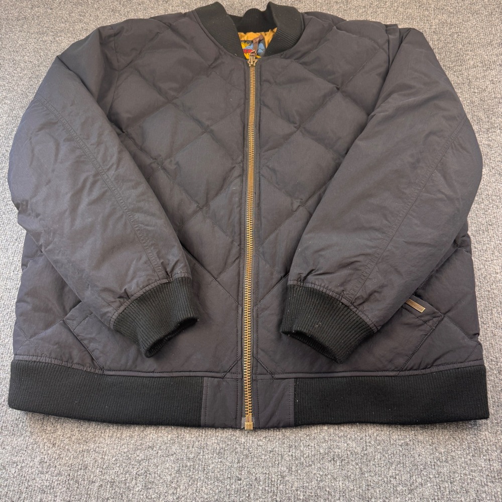 Eddie Bauer 1936 Skyliner Down Bomber Jacket Men 2XL Black Good Quilted Heritage